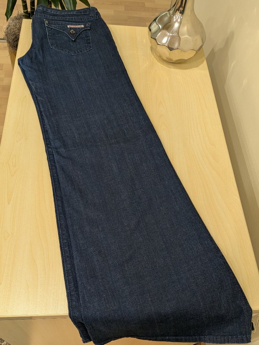 Hudson Low Rise Dark Wash Ultra-Wide Leg Jeans